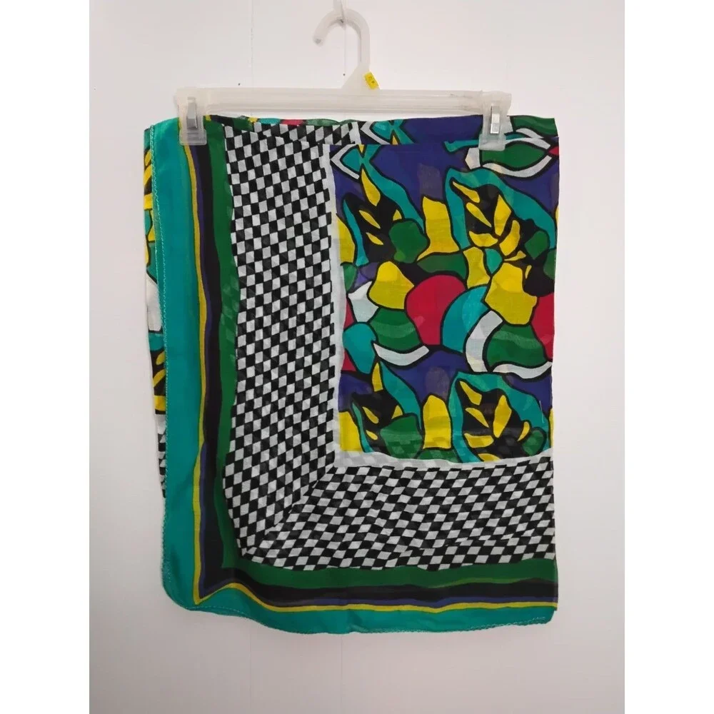 Large one size square cotton scarf 40